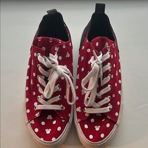 Disney Minnie Mouse Red Polka Dot Low Top Canvas Sneaker
